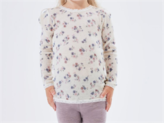 Name It snow white floral blouse merino wool